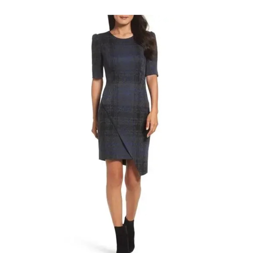 Betsey Johnson Asymmetrical Jumbo Plaid Dress
